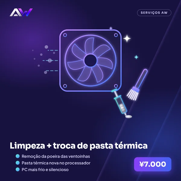 Limpeza + troca da pasta térmica
